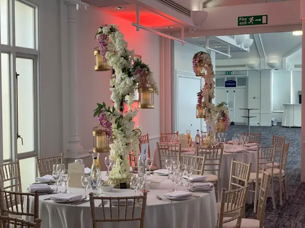 Floral tree pillar in a function room