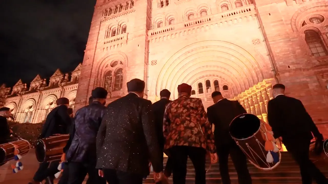 Dhol players at the Natural History Museum, Devizes