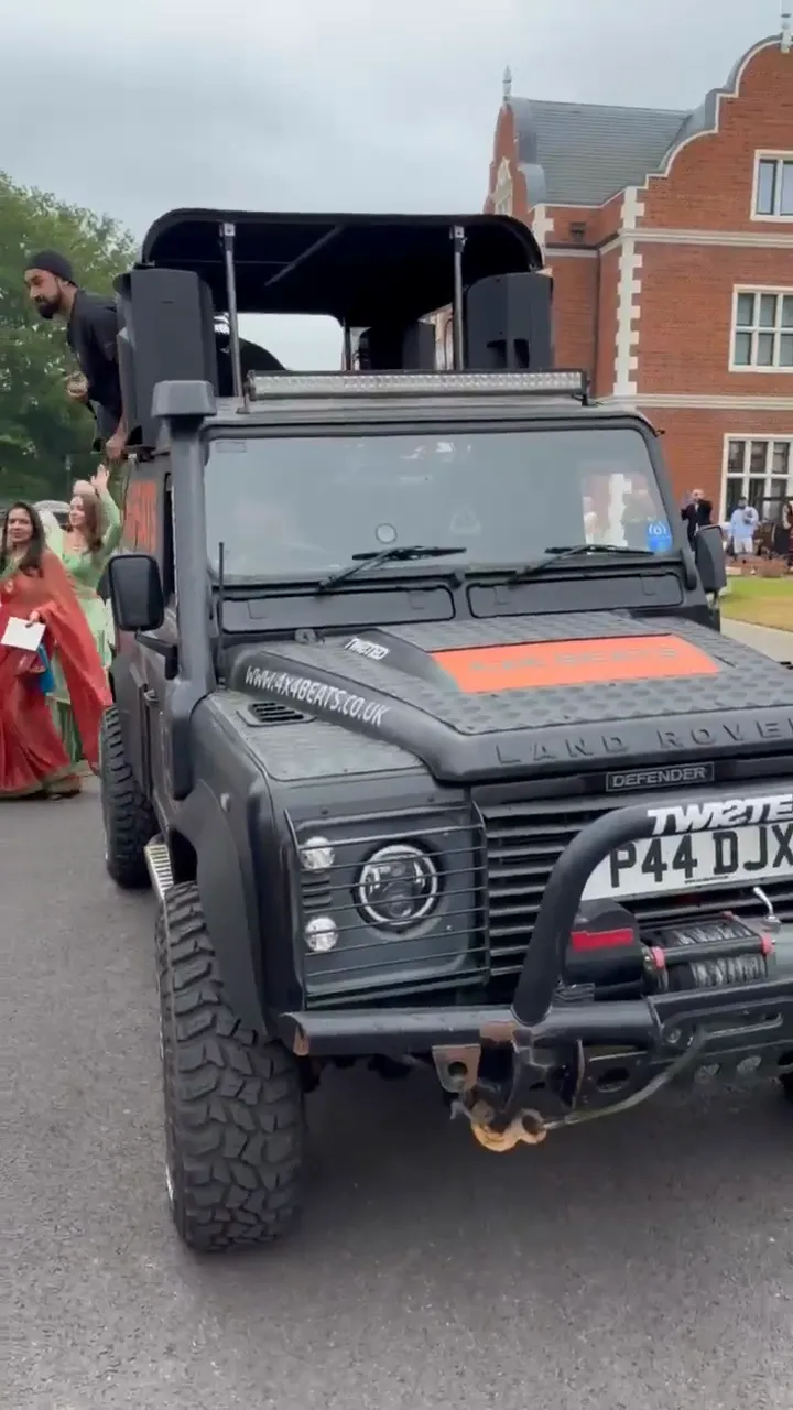 Baraat behind the DJ truck, Devizes